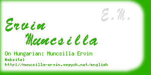 ervin muncsilla business card